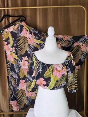 Favorite Daughter Silk-Blend Skirt Croptop Set Size 2